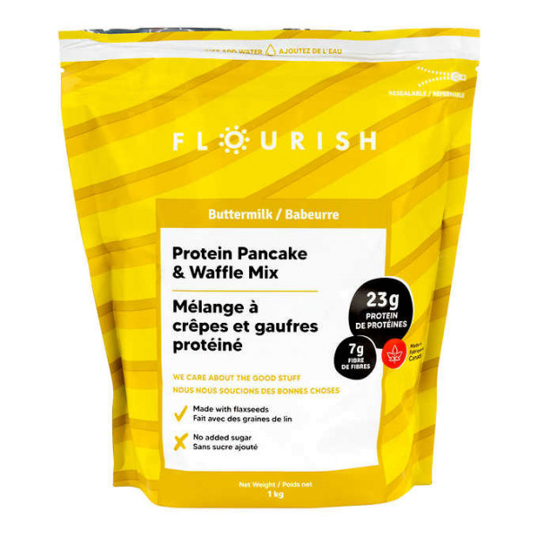 Flourish Buttermilk Protein Pancake and Waffle Mix 1 kg Large Family